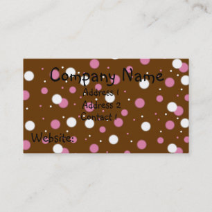 Pois rose et blanc sur les cartes de visite Brown