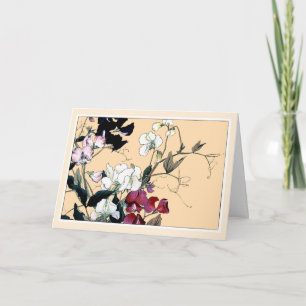 Pois rouges et blancs, carte d'art botanique