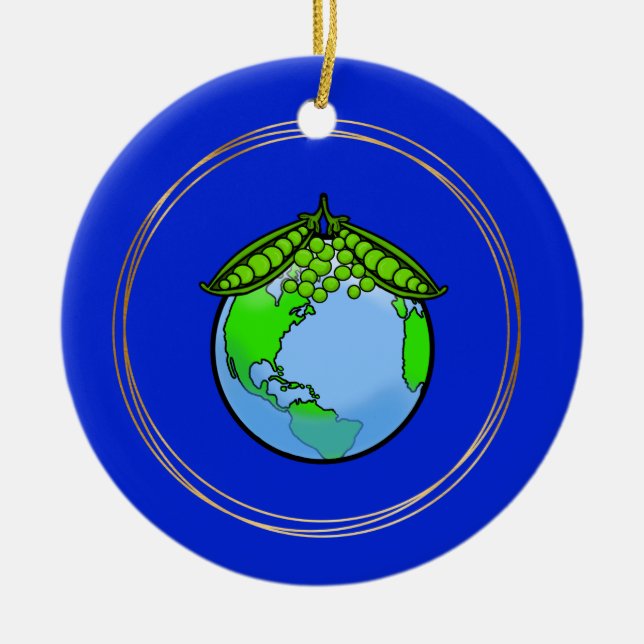 Pois sur Terre Végétarien Ornement de Noël (Devant)