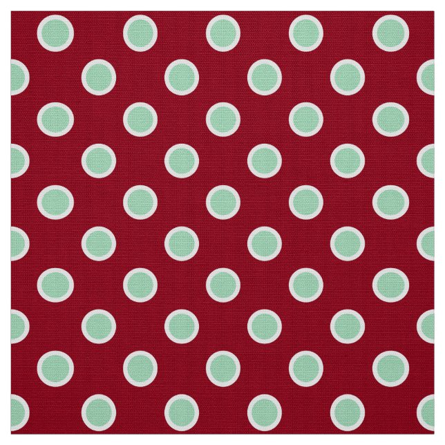 Pois vert clair sur le tissu marron de Noël (Échantillon)