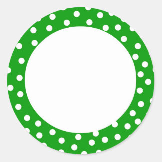 Pois vert et blanc étiquette