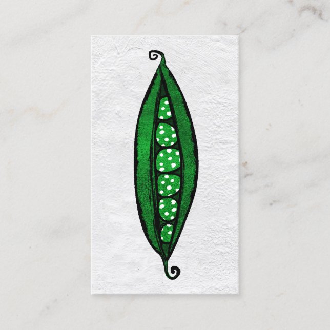 Pois verts Cartes de visite - Légumes mignons (Devant)