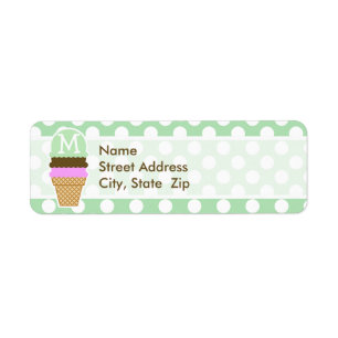Pois verts Celadon; cône de glace