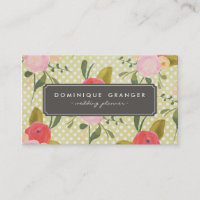 Pois vintages et Carte de visite Fleurs