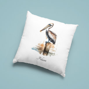 Poise of the Pelican  Throw Pillow