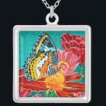 Poised Butterfly I Silver Plated Necklace<br><div class="desc">Butterflies & Insects</div>