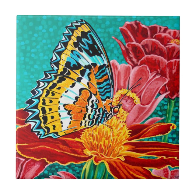 Poised Butterfly I Tile (Front)