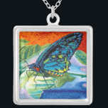 Poised Butterfly II Silver Plated Necklace<br><div class="desc">Animals</div>