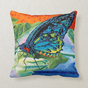 Poised Butterfly II Throw Pillow