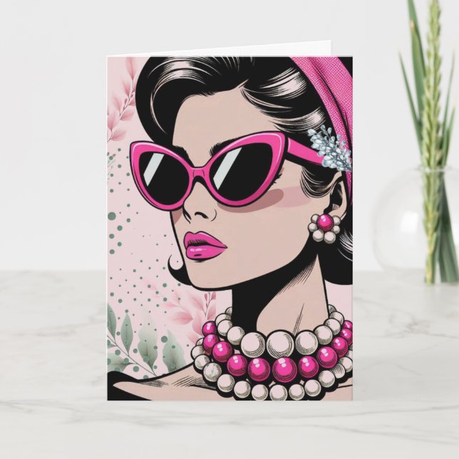Poised Chic Coutere Birthday  Card (Front)