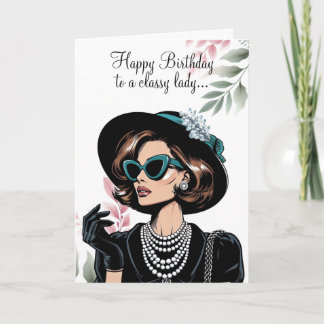 Poised Chic Noir Birthday Card