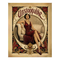 Poised Woman in Art Nouveau Style