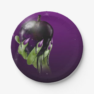 Poison Apple Wicked Witch Purple Halloween Party  Paper Plate