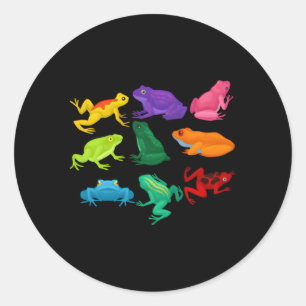 Poison D Frogs Amphibians Exotic Animal Coloured F Classic Round Sticker