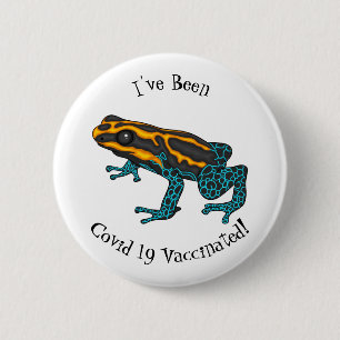 Poison dart frog cartoon illustration 2 inch round button