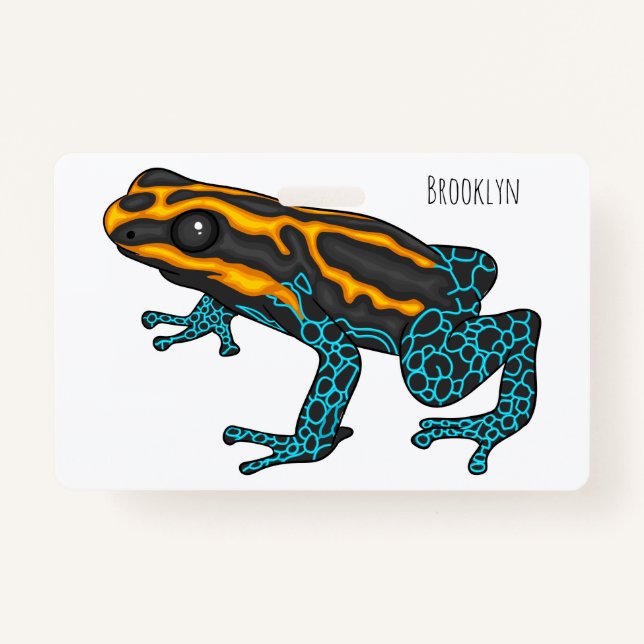 Poison dart frog cartoon illustration  badge (Front)