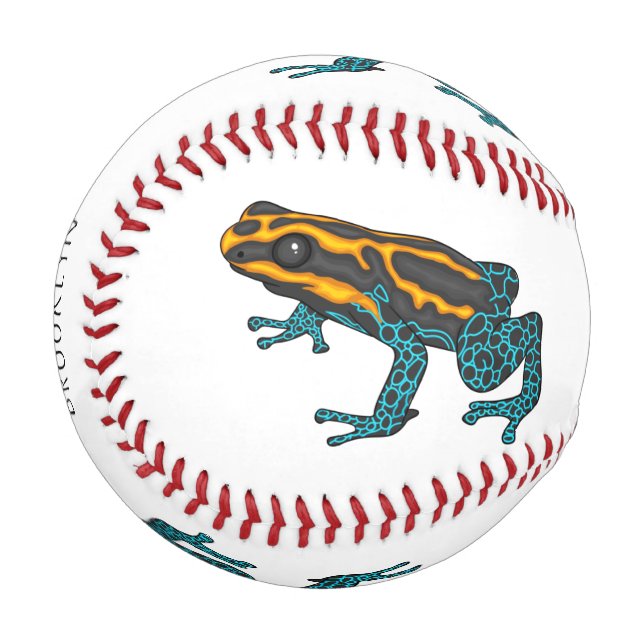 Poison dart frog cartoon illustration baseball (Front Left)