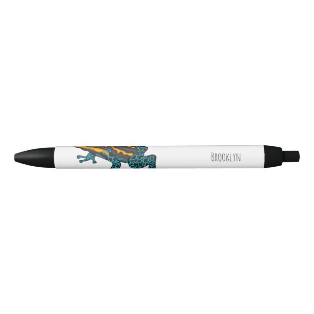 Poison dart frog cartoon illustration  black ink pen (Front)