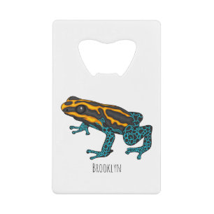 Poison dart frog cartoon illustration  credit card bottle opener