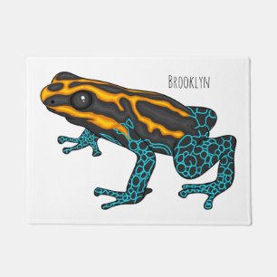 Poison dart frog cartoon illustration doormat
