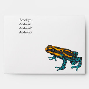 Poison dart frog cartoon illustration envelope
