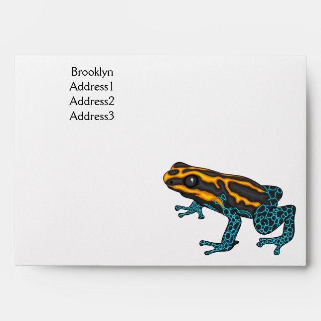 Poison dart frog cartoon illustration  envelope (Front)