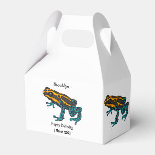 Poison dart frog cartoon illustration favor box