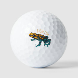 Poison dart frog cartoon illustration golf balls