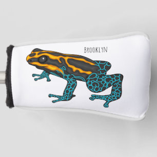Poison dart frog cartoon illustration  golf head cover