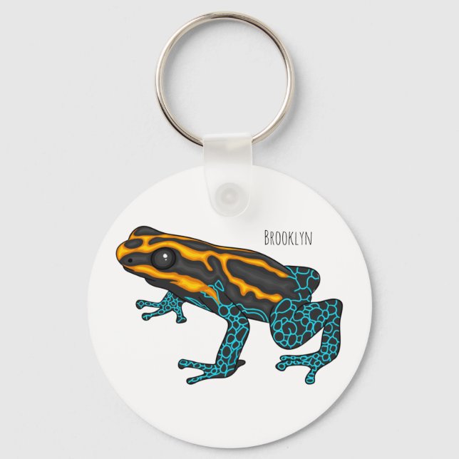 Poison dart frog cartoon illustration  keychain (Front)