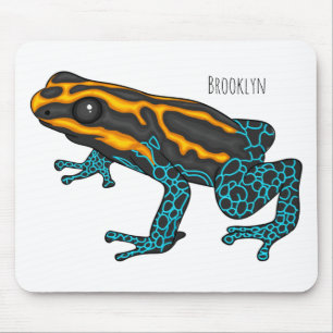 Poison dart frog cartoon illustration mouse pad