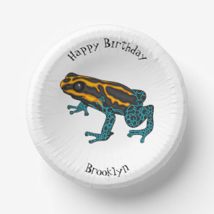 Poison dart frog cartoon illustration  paper plate