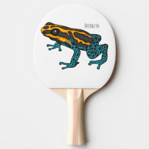 Poison dart frog cartoon illustration  ping pong paddle