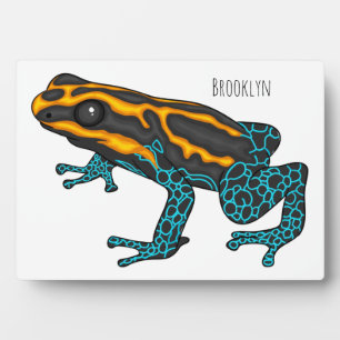 Poison dart frog cartoon illustration  plaque