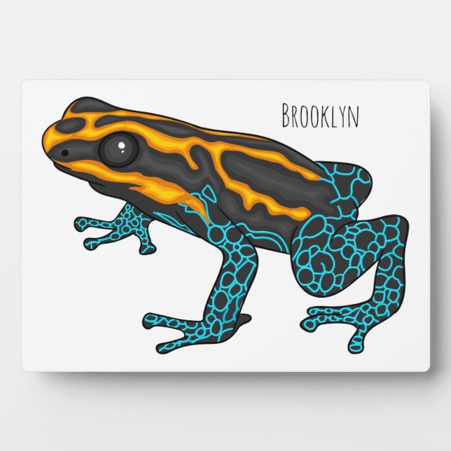 Poison dart frog cartoon illustration  plaque (Front)
