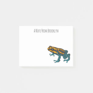 Poison dart frog cartoon illustration post-it notes