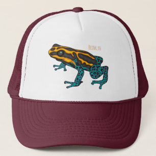 Poison dart frog cartoon illustration  trucker hat