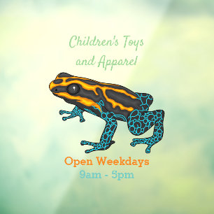 Poison dart frog cartoon illustration  window cling