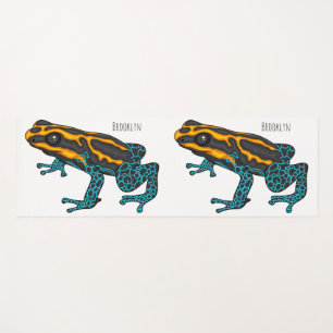 Poison dart frog cartoon illustration yoga mat