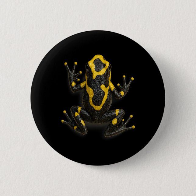 Poison Dart Frog Climbing Design Realistic Jungle  2 Inch Round Button (Front)