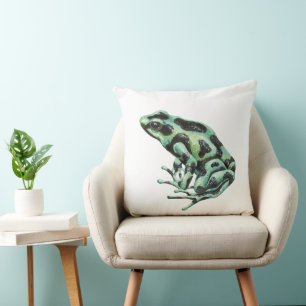 Poison dart frog throw pillow