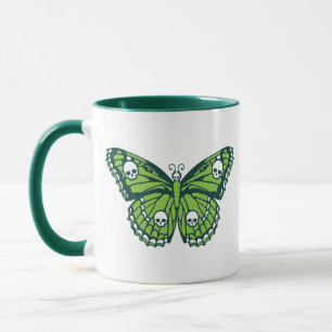 Poison Green Skull Butterfly Mug