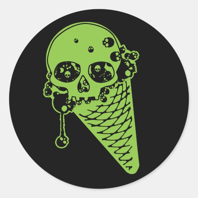 Poison Ice Cream Cone Classic Round Sticker (Front)