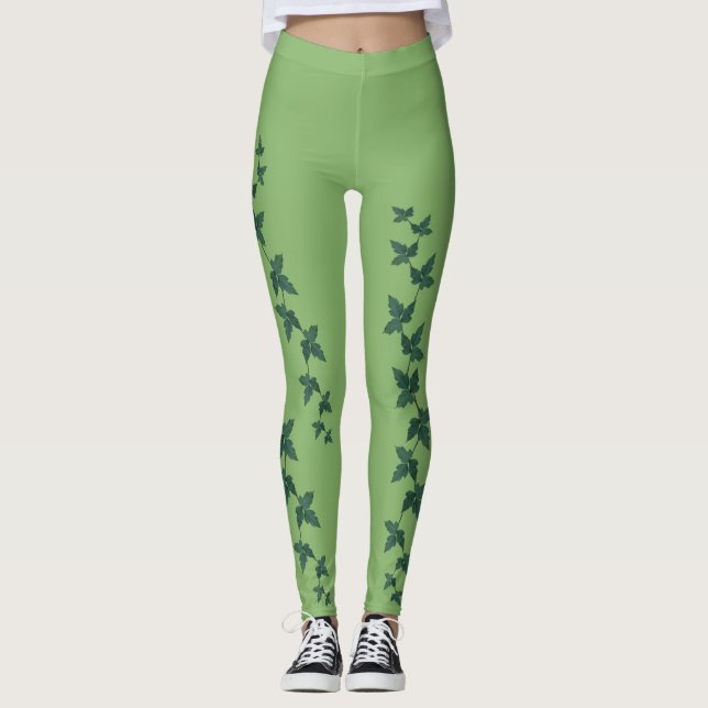 Poison Ivy Leaf leggings | Lime Green leggings (Front)