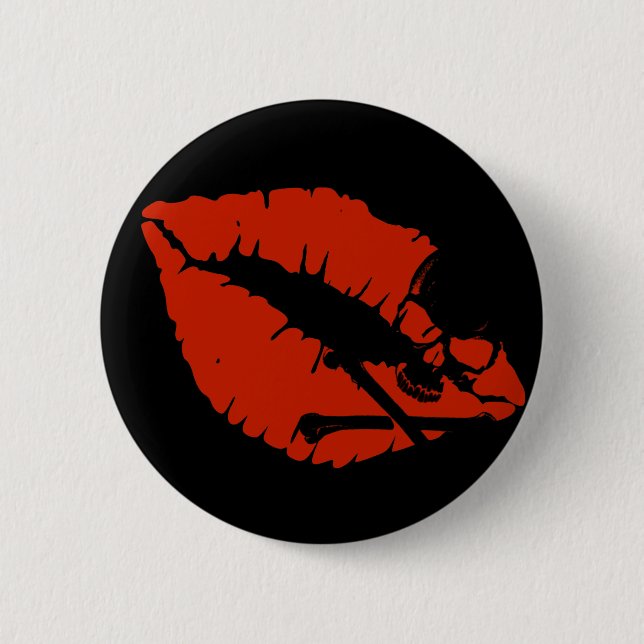 poison lips 2 inch round button (Front)
