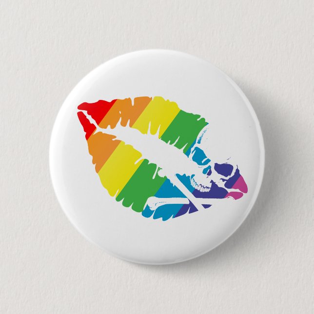 poison lips 2 inch round button (Front)