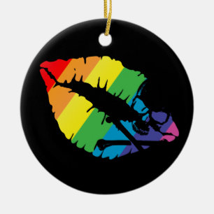 poison lips ceramic ornament
