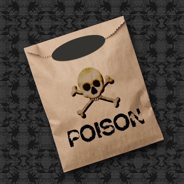 Poison Skull And Bones Trick Or Treat Halloween Favour Bag (Creator Uploaded)