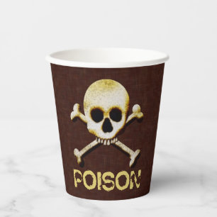 Poison Skull And Crossbones Design Paper Cups
