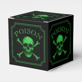 Poison Skull and Crossbones Halloween Design Print Favor Box